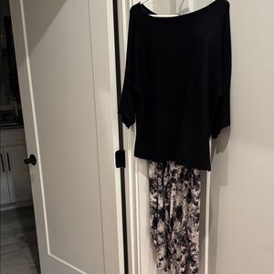 Elegant Black and White Patterned pants and sweater